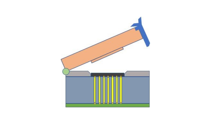 ICソケットクラムシェル式のイラスト